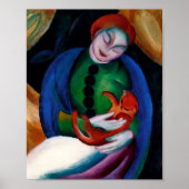 Mädchen mit Cat-Gemälde von Franz Marc Poster (Vorne)
