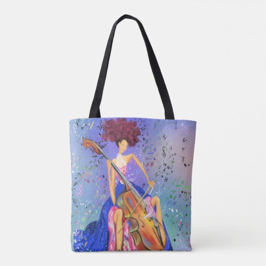 Mädchen mit Cello Musical Tote Bag Fantastische Me Tasche (Rückseite)