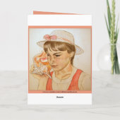 Mädchen mit Conch Muschel glücklich zum Geburtstag Karte (Rückseite)