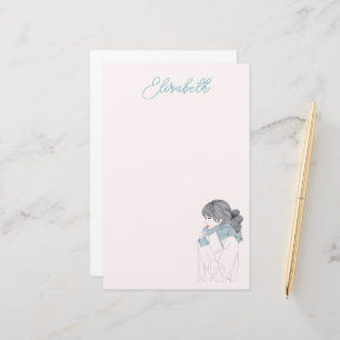 Mädchen mit cooler Abbildung Briefpapier