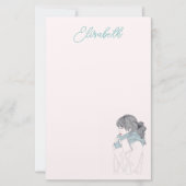 Mädchen mit cooler Abbildung Briefpapier (Vorderseite)