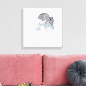 Mädchen mit cooler Abbildung Leinwanddruck (Insitu (Wohnzimmer))