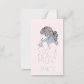 Mädchen mit cooler Abbildung Mitteilungskarte (Vorderseite)