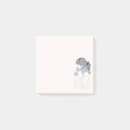 Mädchen mit cooler Abbildung Post-it Klebezettel (Vorderseite)