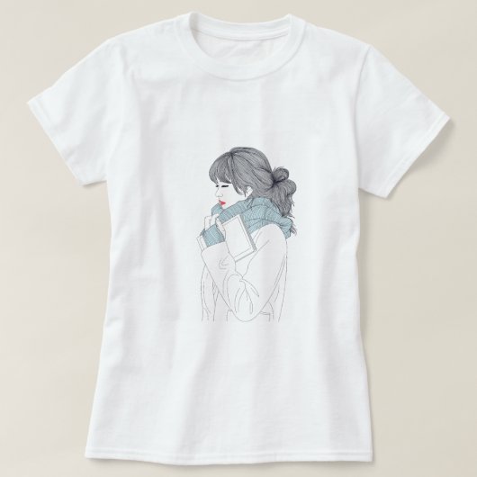 Mädchen mit cooler Abbildung T-Shirt (Design vorne)