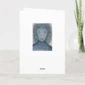 Mädchen mit Curly Hair Chalks Portrait Spirituelle Karte (Rückseite)