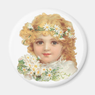 Mädchen mit Daisies Magnet