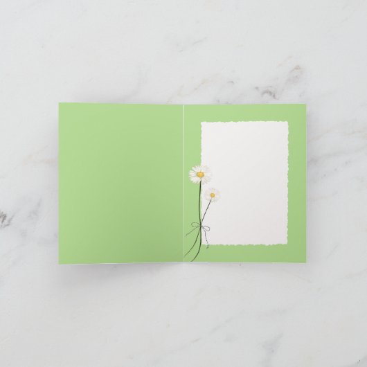 Mädchen mit Daisy Bouquet-Karte Karte (Innenseite)