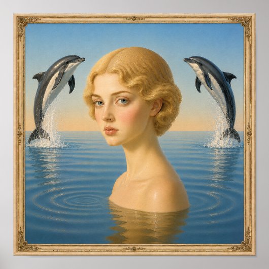 Mädchen mit Delfinen Poster (Vorne)