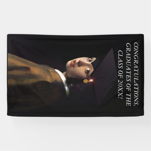 Mädchen mit dem Abschluss-Hut Banner (Horizontal)