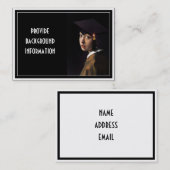 Mädchen mit dem Abschluss-Hut Telefonnummerkarte (Vorne/Hinten)