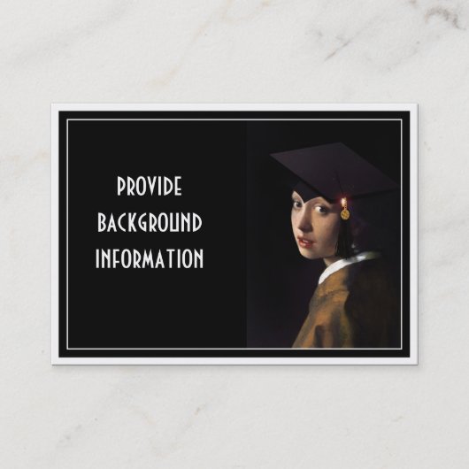 Mädchen mit dem Abschluss-Hut Telefonnummerkarte (Vorderseite)