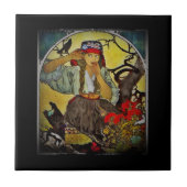 Mädchen mit dem Raven Mährischen Lehrerchor Fliese (Vorderseite)