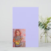 Mädchen mit dem rotem Haar und Ukulele Briefpapier (Stehend Vorderseite)