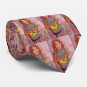 Mädchen mit dem rotem Haar und Ukulele Krawatte (Gerollt)