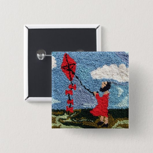 Mädchen mit dem roten Drachen Button (Vorne & Hinten)