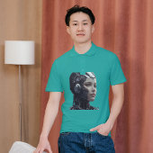 Mädchen mit dem T - Shirt der künstlichen Intellig