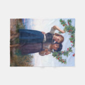 Mädchen mit dem Zweig Cherry, Bouguereau Fleecedecke (Vorderseite (Horizontal))