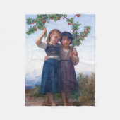 Mädchen mit dem Zweig Cherry, Bouguereau Fleecedecke (Vorderseite)