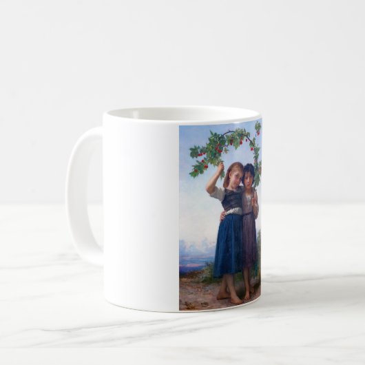 Mädchen mit dem Zweig Cherry, Bouguereau Kaffeetasse (Vorderseite Links)