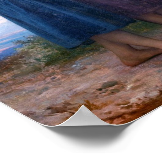 Mädchen mit dem Zweig Cherry, Bouguereau Poster (Ecke)