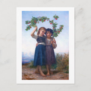 Mädchen mit dem Zweig Cherry, Bouguereau Postkarte