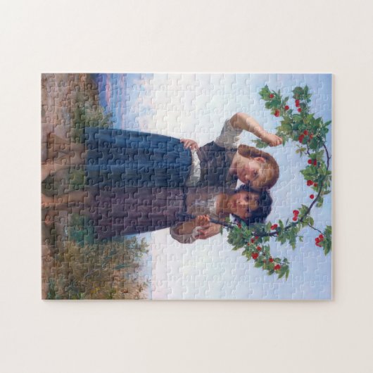 Mädchen mit dem Zweig Cherry, Bouguereau Puzzle (Horizontal)
