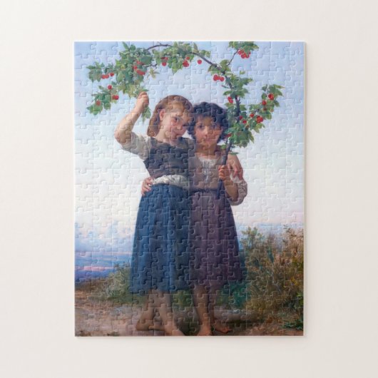 Mädchen mit dem Zweig Cherry, Bouguereau Puzzle (Vertikal)