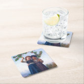 Mädchen mit dem Zweig Cherry, Bouguereau Rechteckiger Pappuntersetzer (Vor Ort)