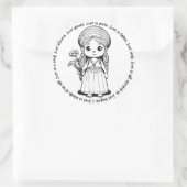 Mädchen mit der Aufkleber "Liebe ist" (Tasche)