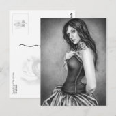 Mädchen mit der Rose Postkarte (Vorne/Hinten)