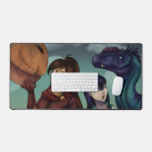 Mädchen mit Dinosauriern Schreibtischunterlage (Tastatur & Maus)