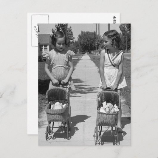 Mädchen mit Dolls, 1941 Postkarte (Vorne/Hinten)