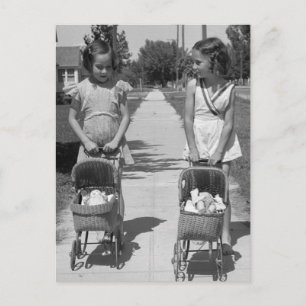 Mädchen mit Dolls, 1941 Postkarte