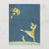 Mädchen mit Drachen und Hund (1917) Postkarte (Vorderseite)