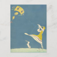 Mädchen mit Drachen und Hund