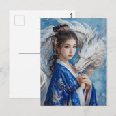 Mädchen mit Dragon Chinese Zodiac Art Postkarte (Vorne/Hinten)
