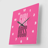 Mädchen mit eigener Marke, weißes schwarzes Hot Pi Quadratische Wanduhr (Winkel)