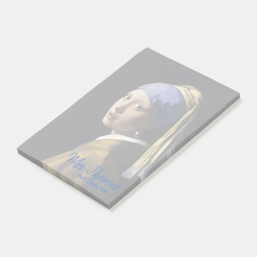 Mädchen mit ein Perlen-Ohrring-Post-Itanmerkungen Post-it Klebezettel (angewinkelt)