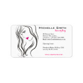 Mädchen mit einbrennender Ikone gewelltes Haar Adressaufkleber (Vorne)