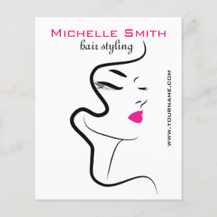 Mädchen mit einbrennender Ikone gewelltes Haar Flyer