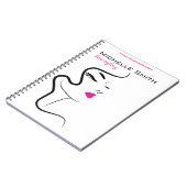 Mädchen mit einbrennender Ikone gewelltes Haar Notizblock (Linke Seite)