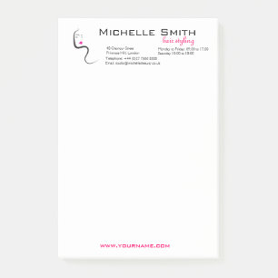 Mädchen mit einbrennender Ikone gewelltes Haar Post-it Klebezettel