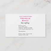 Mädchen mit einbrennender Ikone gewelltes Haar Visitenkarte (Rückseite)