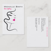 Mädchen mit einbrennender Ikone gewelltes Haar Visitenkarte (Vorne/Hinten)