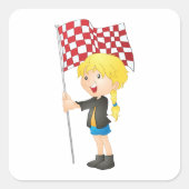 Mädchen mit einem Aufkleber auf dem Checkered Flag (Vorderseite)
