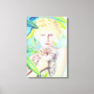 Mädchen mit einem Cat-Leinwand Leinwanddruck