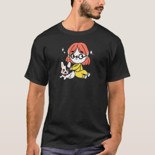 Mädchen mit einem Corgi Hund Niedliche walisische T-Shirt