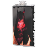 Mädchen mit einem devilischen Lächeln Flachmann (Links)