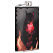 Mädchen mit einem devilischen Lächeln Flachmann (Rechts)